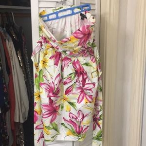 Strapless floral dress